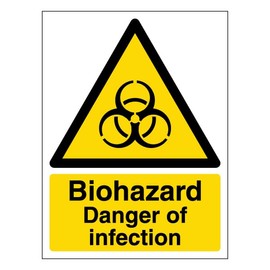 V Safety Biohazard Danger of Infection - Portrait 210 x 297 mm (A4) - 3mm Aluminium Composite Safety Sign
