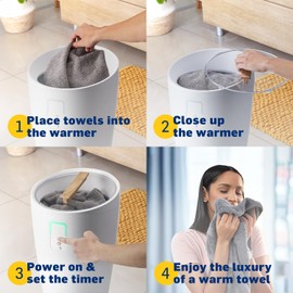 Live Fine Towel Warmer | Bucket Style Luxury Heater with LED Display, Adjustable Timer, Delay Feature, Auto Shut-Off | Fits 40” x 70” Oversized Towel