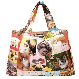 Bowbear Foldable Nylon Reusable Shopping Grocery Bag, Pet Lovers