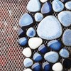 Parrotile Blue Shower Floor Pebbles Tile Bathroom Mosaic Backsplash Wall