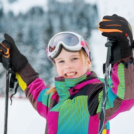 4 Pairs Kids Winter Gloves Waterproof Kids Snow Ski Gloves for Boys and Girls Warm Gloves for Cold Weather Children(Dark Green, Orange, Navy Blue, Red,6-12 Years Old)