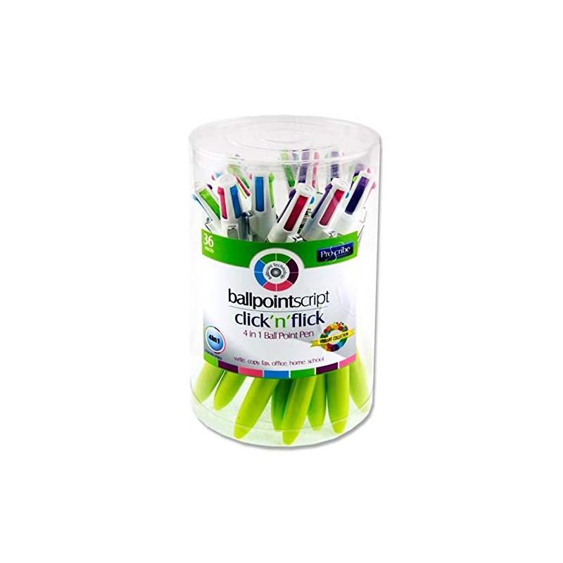 Premier Stationery Pro:Scribe 4-in-1 Ballpoint Pen - Pastel Colours (Pack