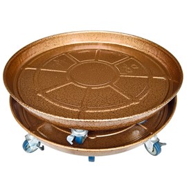 Mornteko Plant Pallet Caddy, Heavy Duty Metal Planter Pot Mover, Plant Pot Pallet Dolly Caster with Iron Wheels, 2 Pack (20.07 inches, Bronze)