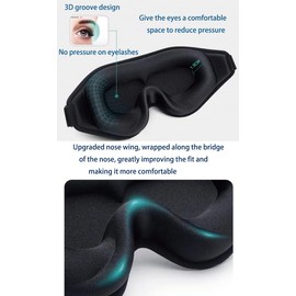 The 3D men's and women's sleep facial mask, a comfortable dark outline shading facial mask, can protect the eyelash extension, and the adjustable shoulder strap is suitable for sleep, flight, travel, yoga, and lunch break sleep facial mask. (Pink)