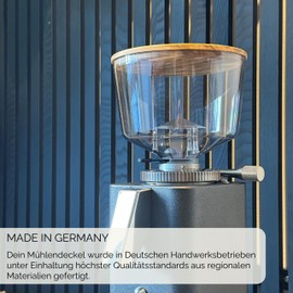 KRONENSCHLUSS Barista - Made in Germany Mill Lid | ECM | for 500g Bean Container | Oak Wood