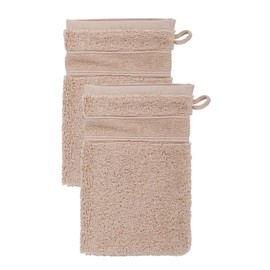 Erwin Müller Karlsruhe Wash Mitt Pack of 2 100% Cotton Beige Size 15 x 21 cm Extremely Absorbent, Lightweight, Fluffy Soft, Skin Flattering (Other Colours)