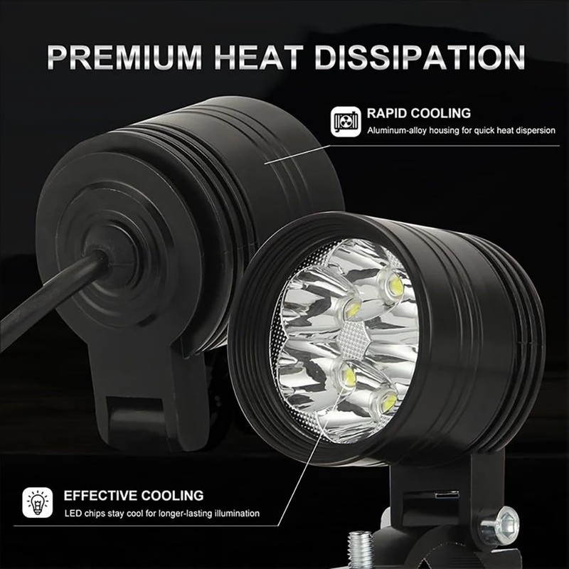 RATSTONE Additional Motorcycle Headlights, 2 Pieces LED Motorcycle Headlights, Motorcycle