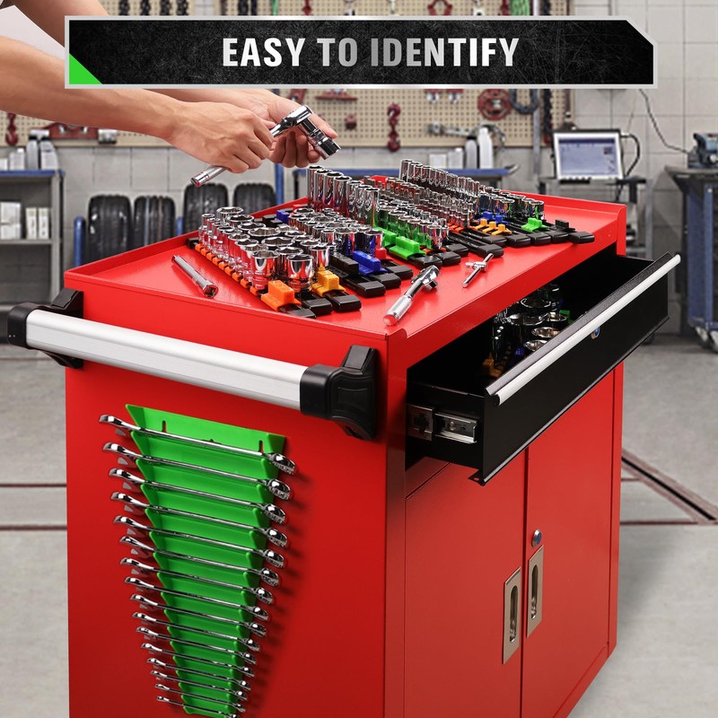 22-Piece Socket Organizer & Magnetic Wrench Organizer Set, 1/4", 3/8",