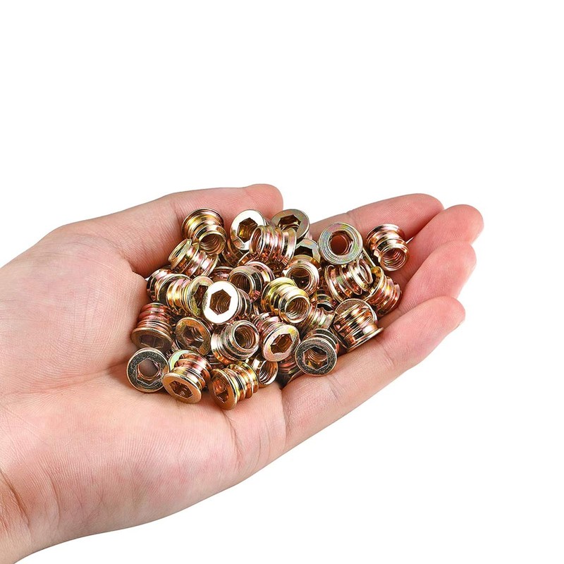 ORTAVA Screw Nut M6, Pack of 20 Threaded Insert Wood