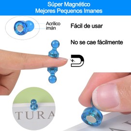 HGGWZWIF 56PCS Colorido Imanes para Refrigerador, Pequeños Imanes de Alfiler para Hogar, Aula, Oficina, Mapa Imanes, Pizarra Blanca Imanes (7 Colores, 11 * 17mm)