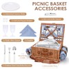 Picnic Basket for 2, Insulated Willow Picnic Baskets with Shoulder