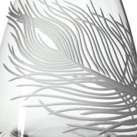 Rolf Glass Peacock 37.25oz Wine Carafe | Lead-Free Diamond-Engraved Glass | Elegant Wine Decanter For Any Occasion