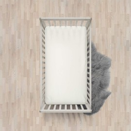 Dudu N Girlie Chicco Next to Me Crib Sheets Fitted 51 x 85 | Nexttome Crib Sheets | Hypoallergenic Toddler Bed Sheet Breathable Easy Care | Junior Bed sheets (Pack of 2, Cream)