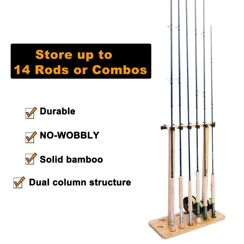 Waxaya Fishing Rod Rack, Fishing Pole Rack Holds Up to