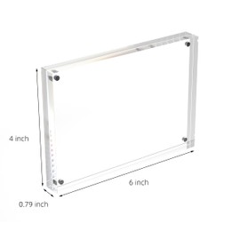 DreamShore 4x6 Acrylic Magnetic Picture Frame, 3 Pack Clear Frameless Rectangle Photo Frame for Desktop Display