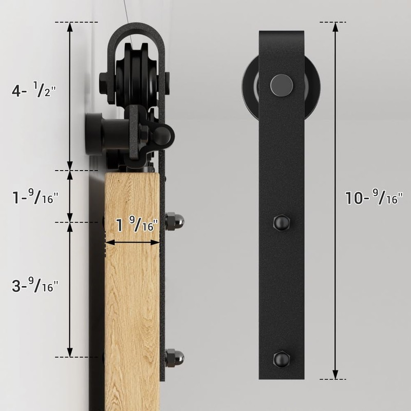 CCJH Barn Door Hardware Kit 4FT Sliding Track Heavy Duty