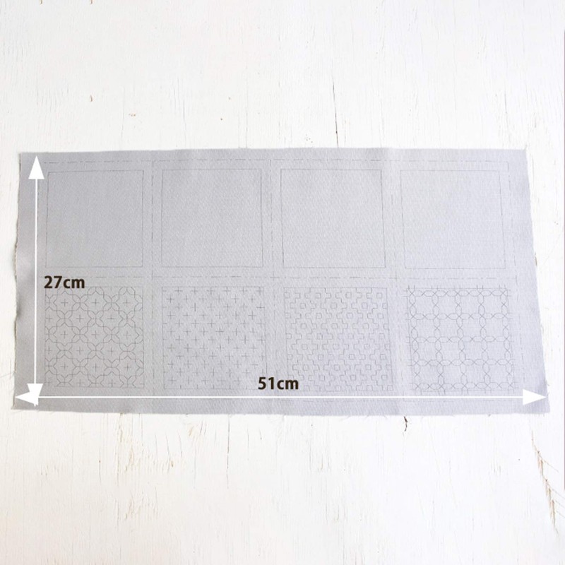 LECIEN 98902 Sashiko Coaster Can Make 4 Piece Cross, Navy