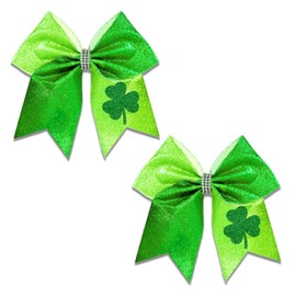 INLOLLY 2PCS St Patricks Day Hair Accessories, Cute Hair Bows for St Patricks Day Outfit, Shamrock Merch Gifts