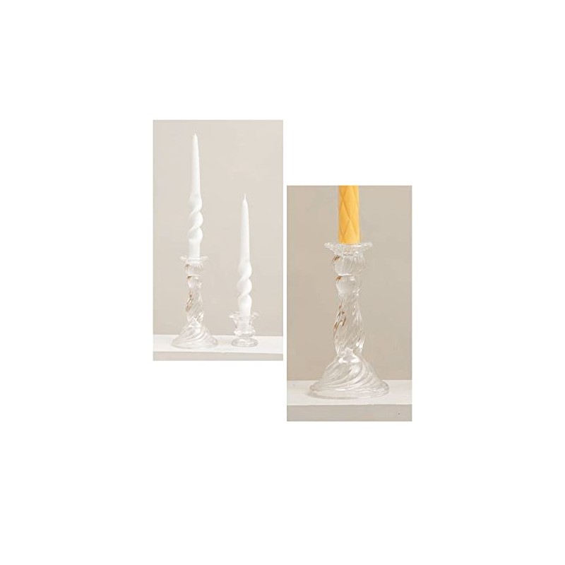 Vintage Glass Candlesticks Candles Holders Candelabras Wedding Celebration Centerpiece Taper