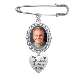 Wedding Bouquet Photo Charm Lacy Oval Bridal Charm Walk Down The Aisle You are Always in My Heart Easy to Make