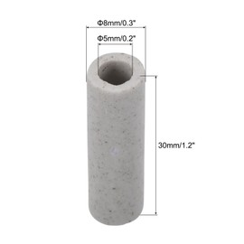 MECCANIXITY Ceramic Tube Insulated Electronic Wire Bundle Protection Heat Insulation Tube 0.2x0.3x1.2", Pack of 50