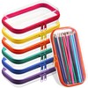 Sanwuta 6 Pcs Clear Hard Zipper Case Plastic Zipper Pouches
