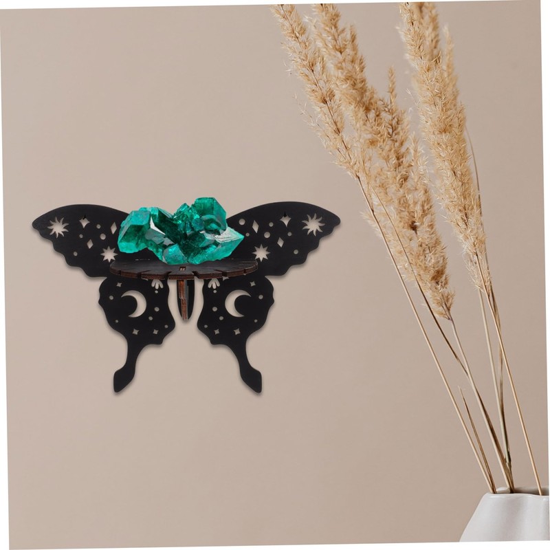 Levemolo Moth Shaped Wall-Mounted Crystal Shelf for Gemstone and Essential