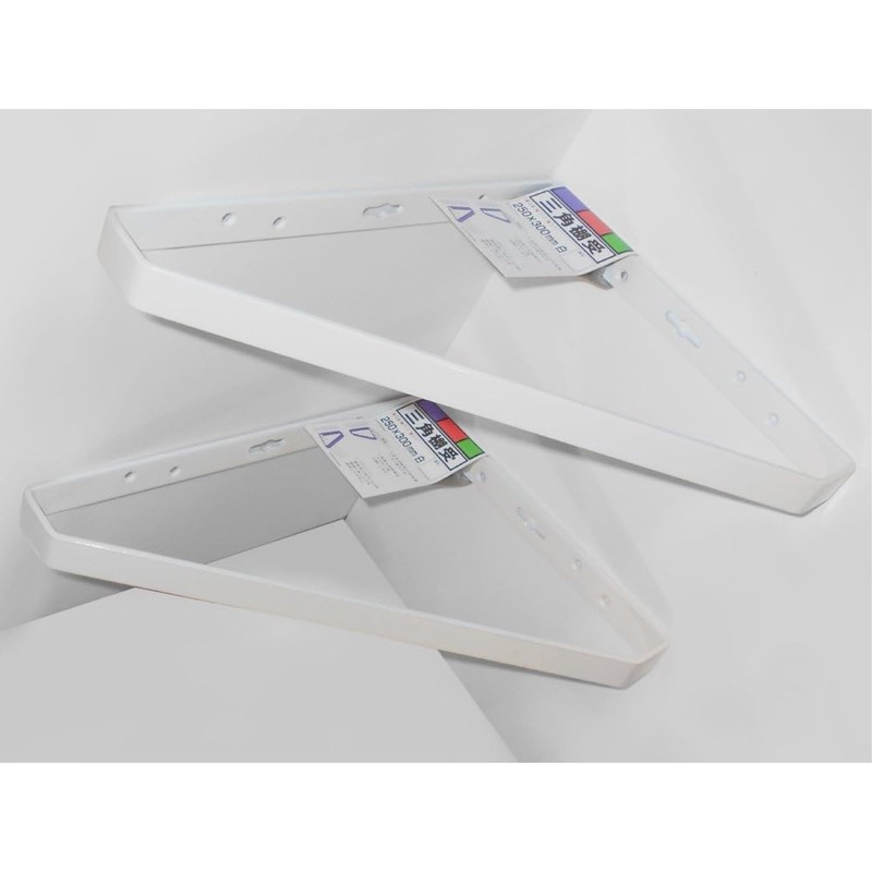 Wake Sangyo Triangle Shelf Bracket, White, 9.8 x 11.8 inches