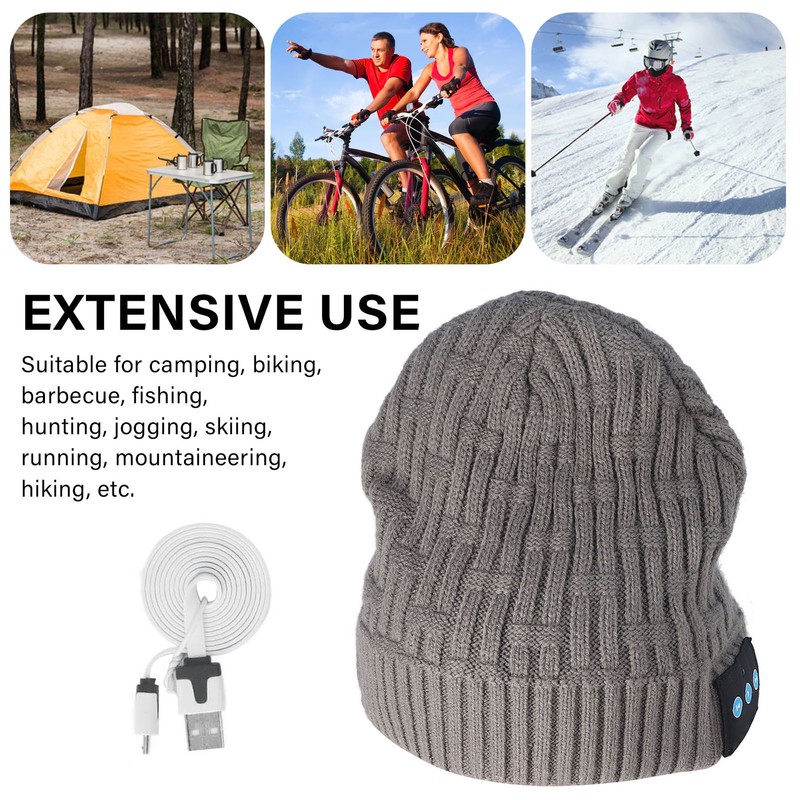 Bluetooth Hat Winter Warm Knit USB Smart Music Wireless Hat