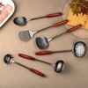 FJNATINH 6-Pieces Wok Utensils Set for Carbon Steel, Wok Spatula
