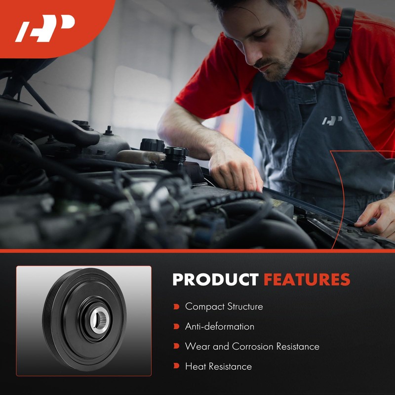 A-Premium Engine Harmonic Balancer Crankshaft Pulley Compatible with Ford EcoSport
