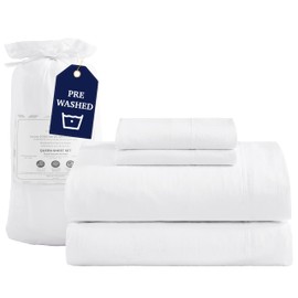 Casa Platino Full Size Bed Sheets, 100% Brushed Microfiber Pre-Washed Full Size Sheets, Soft Sheet Full Size Bed, Cozy Bed Sheets Full Size, 15 inch Deep Pocket White Bed Sheets Full Size