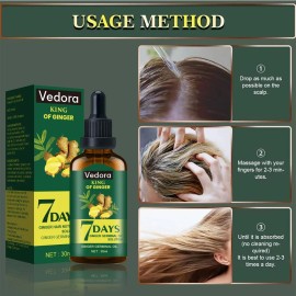 Tu32 Vedora King Of Ginger Oil For Hair Growth - Biotin Hair
