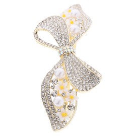 Beavorty Alloy Pearl Rhinestone Spring Hair Clip Arc Shaped Large Metal Decorative Hairpin for Thick and Thin Hair Stylish Accessory for Daily Wear and Parties Gift