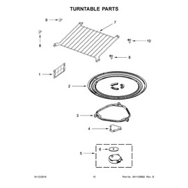 Kircuit Replacement Part for Whirlpool Microwave WMH53521HZ Series,Part 5 Whirlpool Microwave Turntable Motor of Turntable Parts