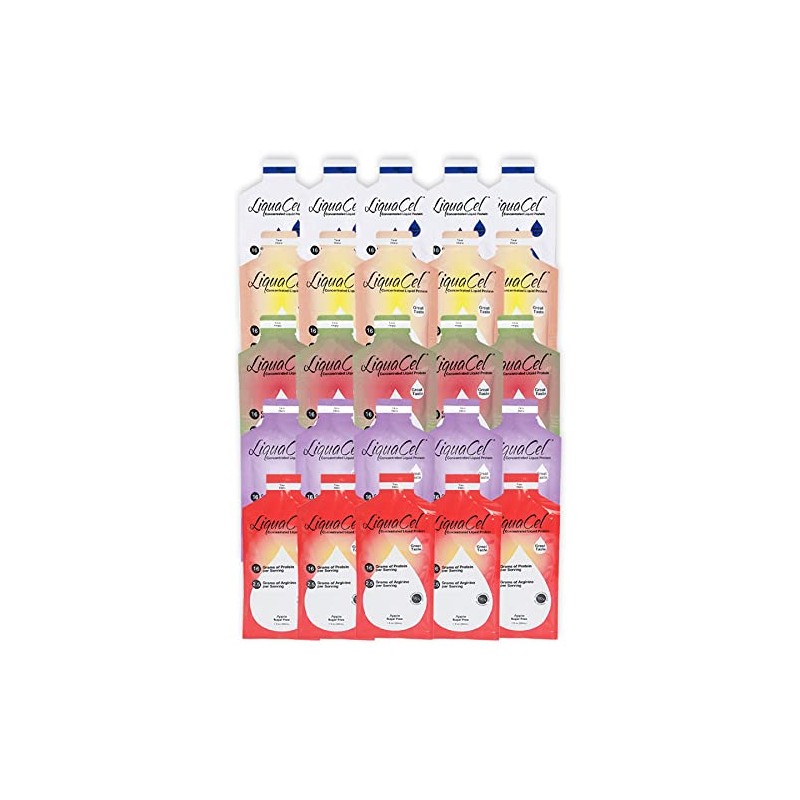 LiquaCel Concentrated Liquid Protein Packets Variety Packs (25 Packets X