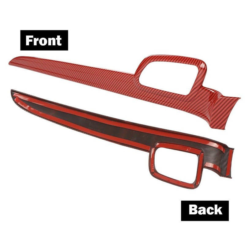 DOTCOM 4Pcs Inner Door Handle Trim Cover Strip Gloss Red