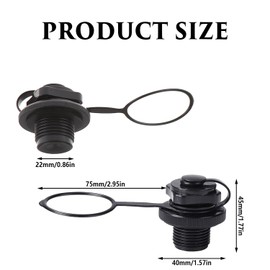 ZEACCT 3 PcsInflatable Boat Air Valve, Inflatable Boat Spiral Anti-leakage Air Valve, Kayak Air Screw Valve, Boat Spiral Anti-leakage Air Valve, for Inflatable Boat, Kayak-Black