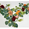 FLCSIed Eucalyptus Garland with Flowers Lush, Natural Looking Rose and