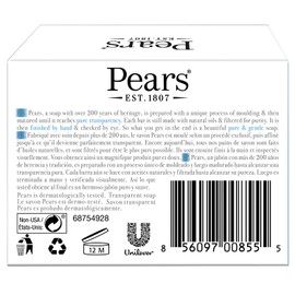 Pears Soap, Pure & Gentle with Mint Extract 3-Pack – Transparent Blue Glycerin Soap for Cool, Refreshed Skin, 4.4 Oz Ea