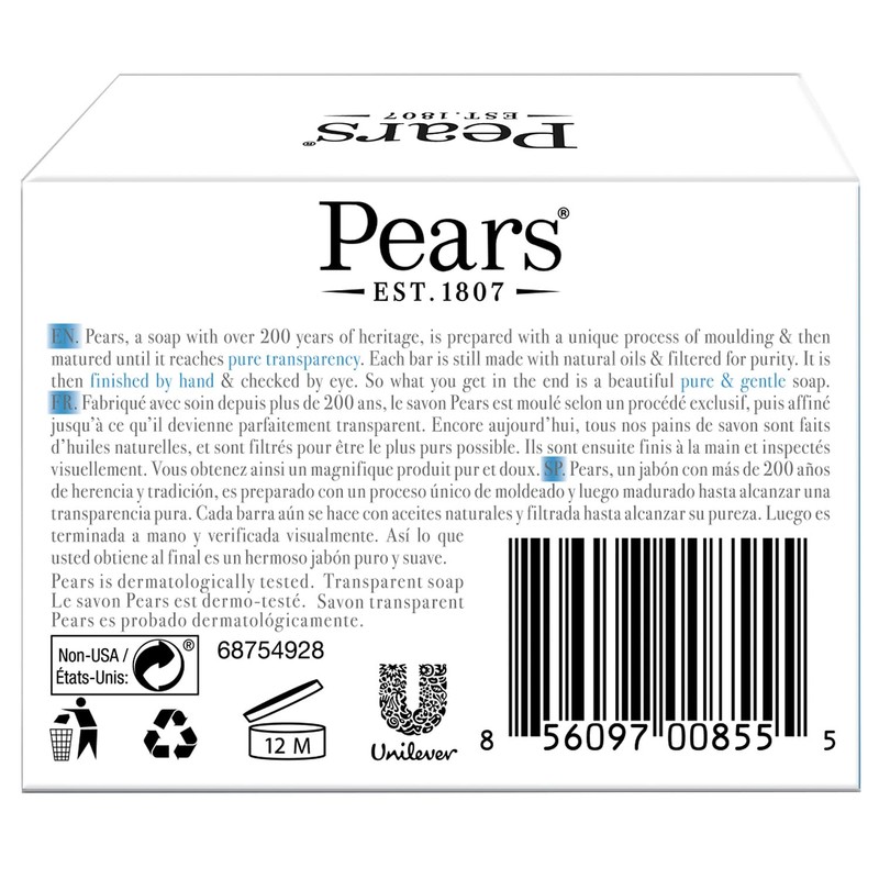 Pears Soap, Pure & Gentle with Mint Extract 3-Pack –