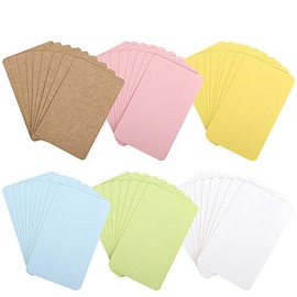 100pcs 3.54"x2" Blank Kraft Paper Business Card, Words Message Notes paper Tags, Mini Craft Cardboard Festival gifts - 6 colors