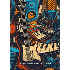 BLANK SHEET MUSIC NOTEBOOK: Blank Sheet Piano Music notebook. Manuscript Paper. 100 pages. A4 format. 5 double staves per page. Treble clef and bass clef