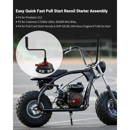 Upgrade Easy Quick Fast Pull Start Recoil Starter Assembly, Black
