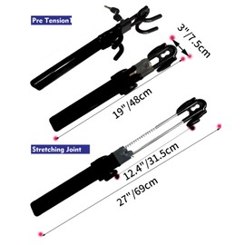 Dodomes Steering Wheel Lock Anti-Theft Heavy Duty Secure Car Device, Adjustable Length Clamp Double Hook Locks Universal Fit (Black)