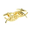Icthus Jesus Cut Out Cufflinks Gold Plated (X2AJ155)