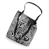 Minimalist Maze Geometric White Black Pattern Tote Bag