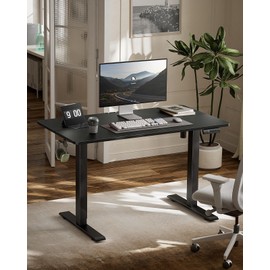 Marsail Electric Standing Desk, Adjustable Height Stand up Desk, 48 x 24 Inches Sit Stand Home Office Desk, Computer Desk, Black