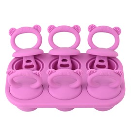 Sakolla Toddler Popsicle Mold, 6-Cavity Mini Popsicle Silicone Molds for Baby Food Storage, Ice Pop Mold with Silicone Sticks for Kids (Purple)