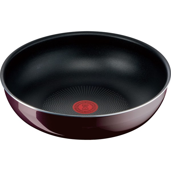 T-fal L43919 Ingenio Neo Vintage Bordeaux Intense Wok Pan with Removable Handle, 11.0 inches (28 cm), Deep Type, Wok, Gas Stoves, Non-Stick